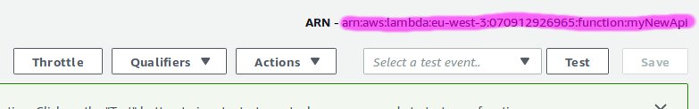 l'ARN de ma Lambda